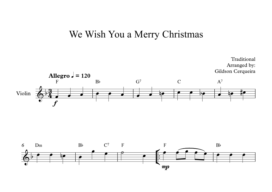 We Wish You a Merry Christmas (arr. Gildson Cerqueira)