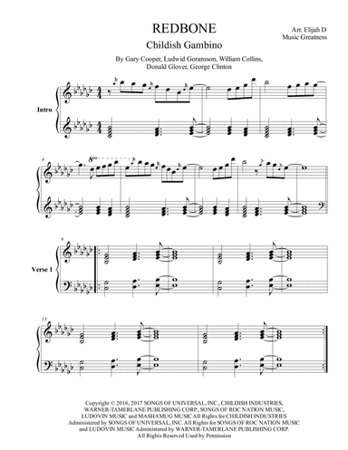 Redbone (arr. Music Greatness)