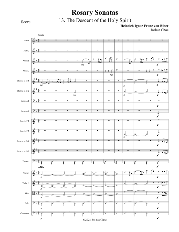 Rosary Sonatas: The Descent of the Holy Spirit (arr. Joshua Choe)