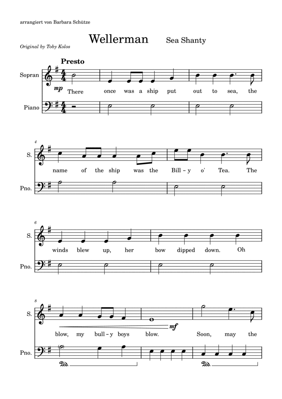 Wellerman (arr. Barbara Schütze)