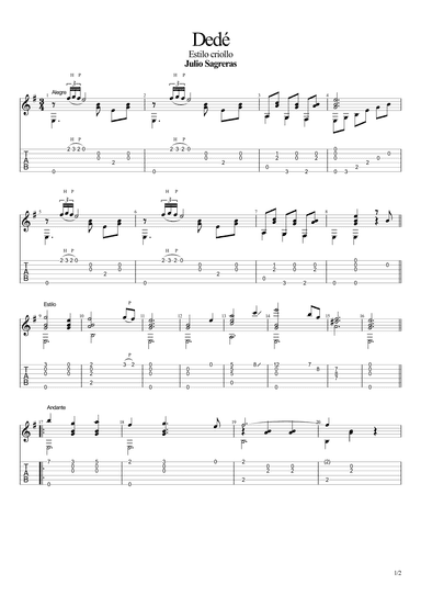 Dedé (Estilo criollo) (arr. Leonardo Ramos)