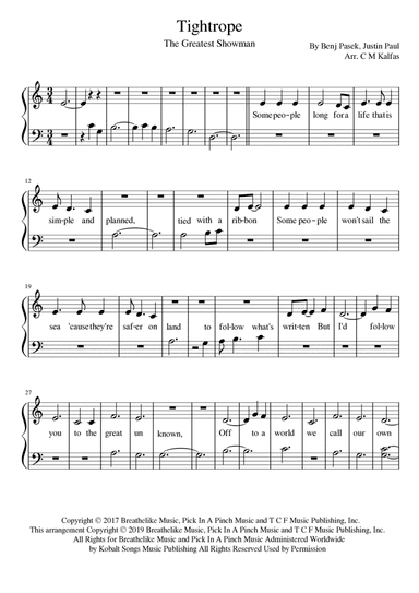 Tightrope (arr. Christy Kalfas)