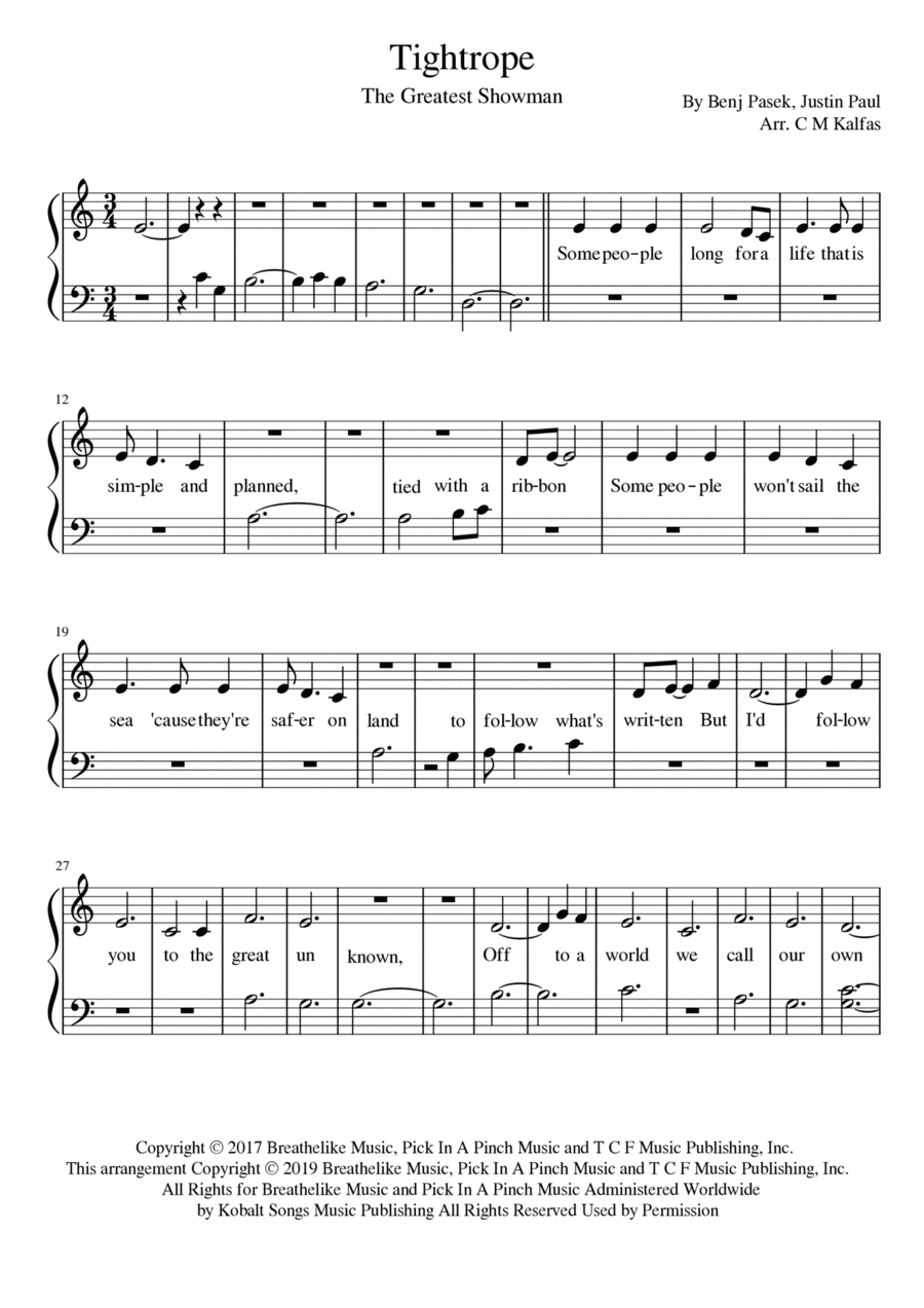 Tightrope (arr. Christy Kalfas)