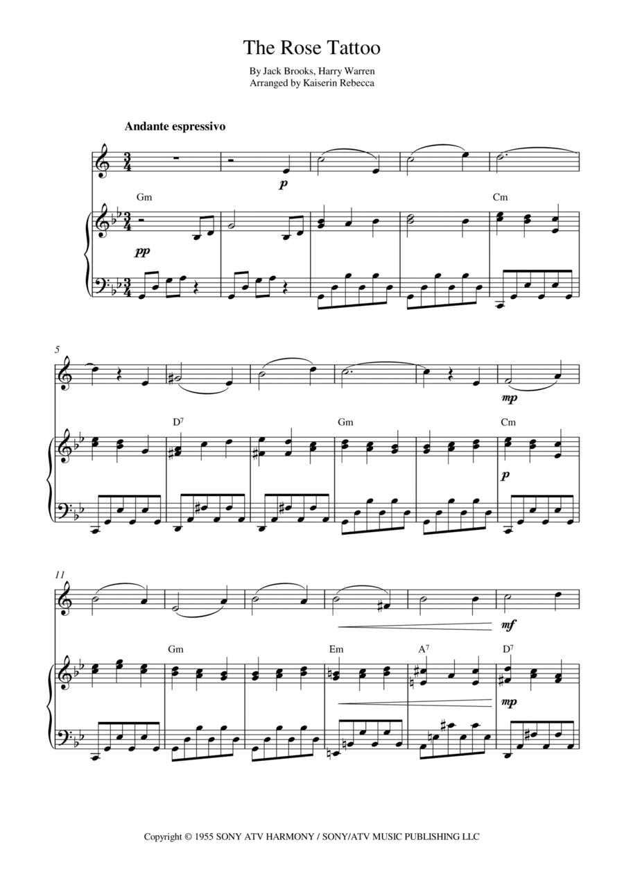 The Rose Tattoo (inspired By The Motion Picture) (arr. Kaiserin Rebecca)