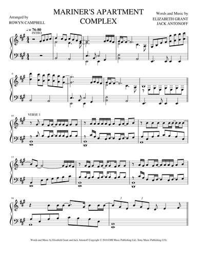 Mariner's Apartment Complex (arr. Rowyn Campbell)