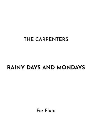 Rainy Days And Mondays (arr. Jireh J.)