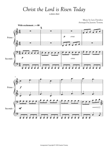 Christ the Lord is Risen Today (arr. Juanita Tommy)