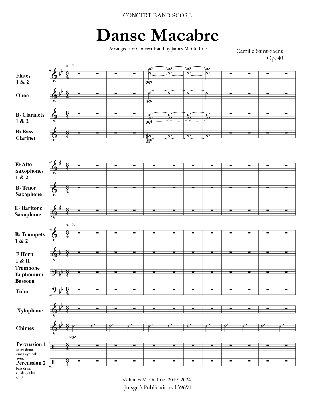 Saint-Saëns: Danse Macabre for Concert Band (arr. James M. Guthrie)