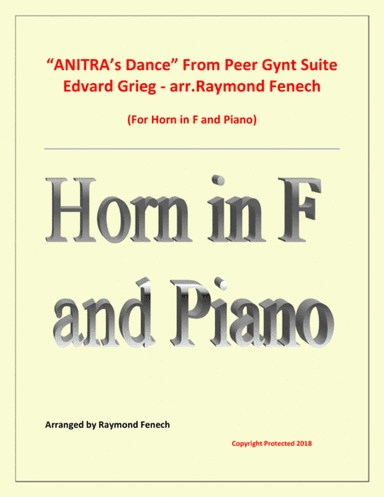 Anitra's Dance - From Peer Gynt -  Horn in F and Piano (arr. Raymond Fenech)