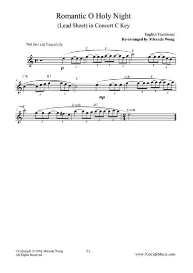Romantic O Holy Night - Violin or Flute / Piccolo Solo (arr. Miranda Wong)