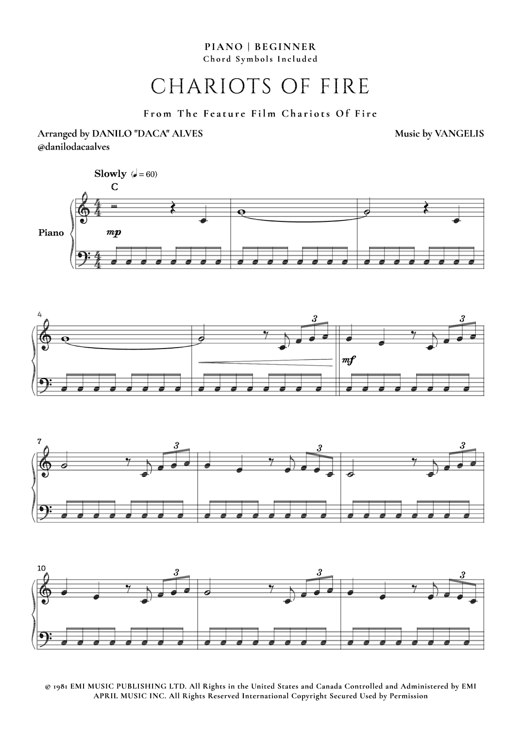 Chariots Of Fire (arr. Danilo "Daca" Alves)