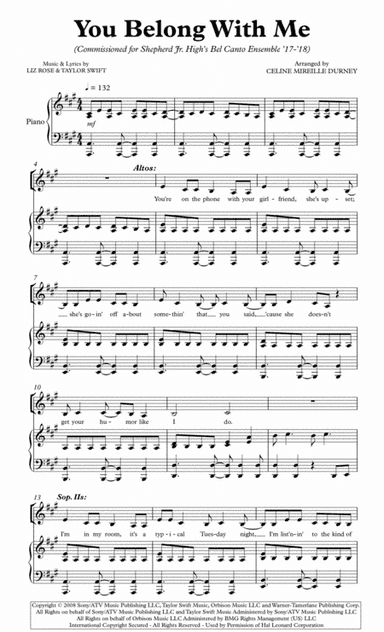 You Belong With Me (arr. Celine Durney)