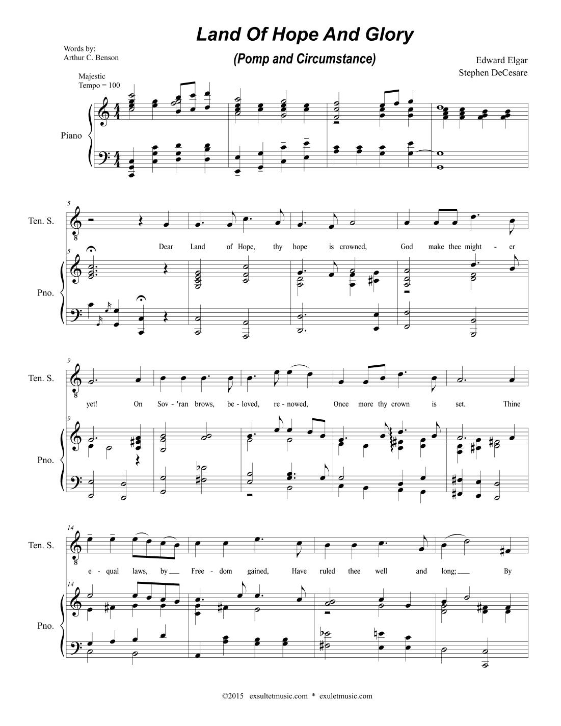 Land Of Hope And Glory (Solos and SATB) (arr. Stephen DeCesare)