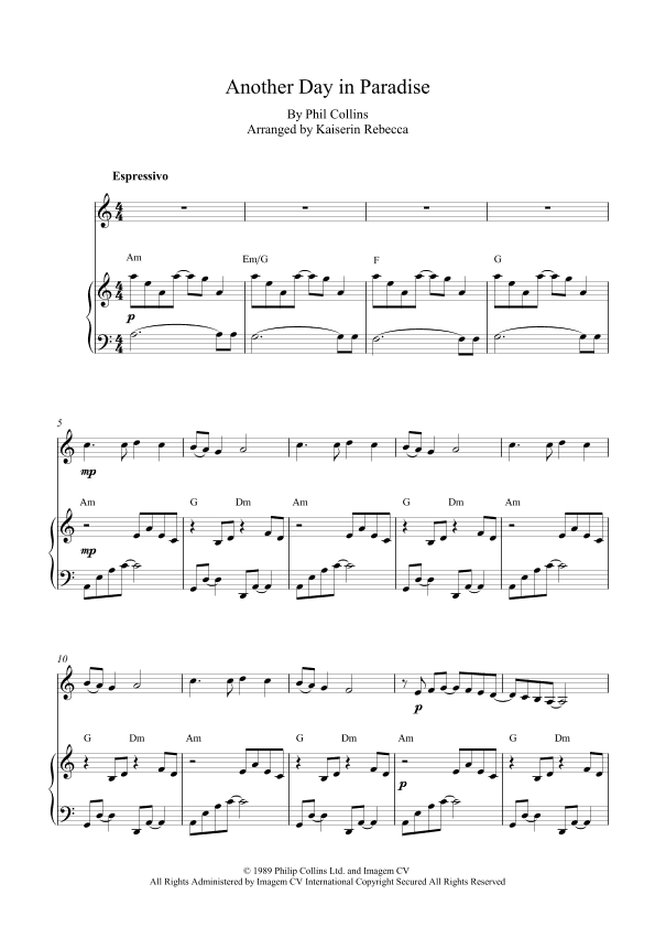 Another Day In Paradise (arr. Kaiserin Rebecca)