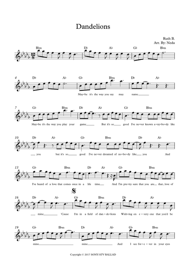 Dandelions (arr. Arr. Neda)
