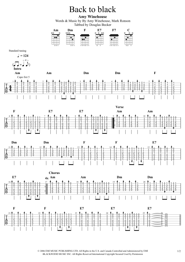 Back To Black (arr. Douglas Becker)