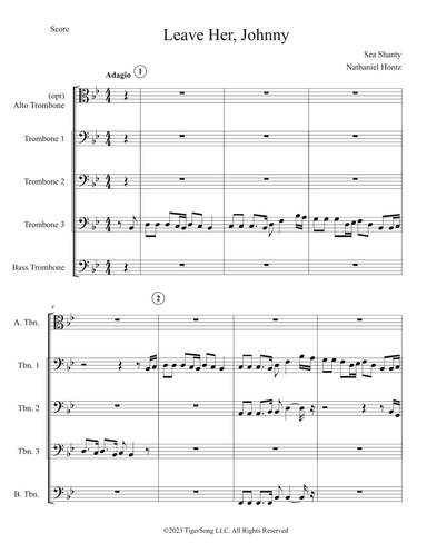 Leave Her, Johnny (Sea Shanty) for Trombone Choir (arr. Nathaniel Hontz)
