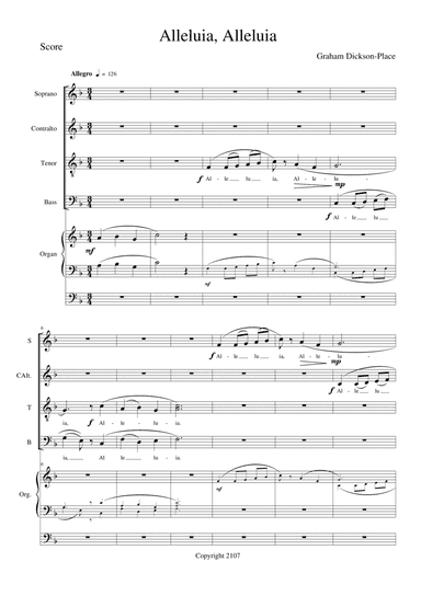 Alleluia, Alleluia. A simple but majestic Alleluia for the Christian mass. Composed by Graham Dickso