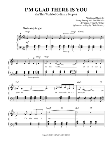 I'm Glad There Is You (in This World Of Ordinary People) (arr. Mark Phillips)