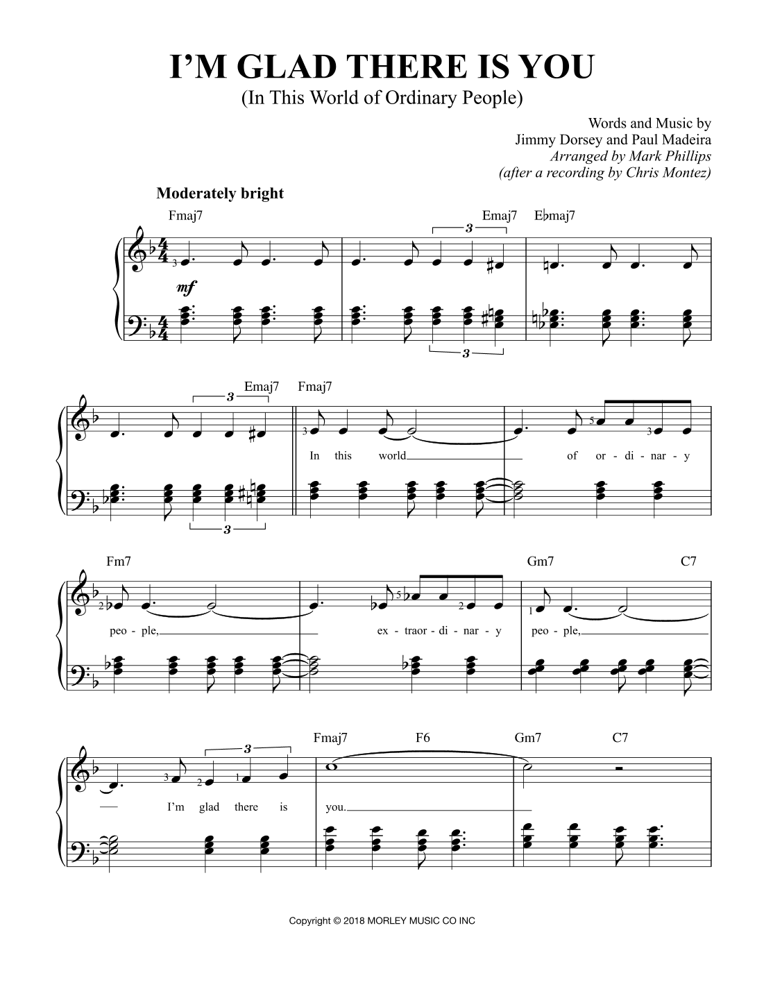 I'm Glad There Is You (in This World Of Ordinary People) (arr. Mark Phillips)