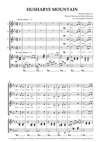 Hushabye Mountain (arr. Christopher Wormald)