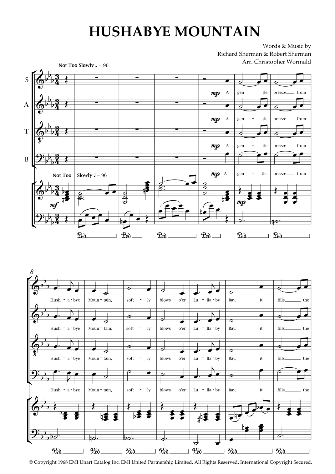 Hushabye Mountain (arr. Christopher Wormald)
