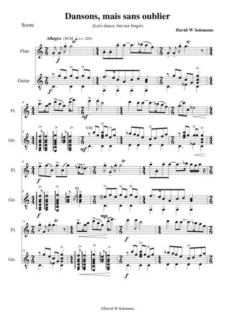 Haitian lullaby (Final movement Dodo Titite - Dansons sans oublier) - flute and guitar (arr. David Warin Solomons)