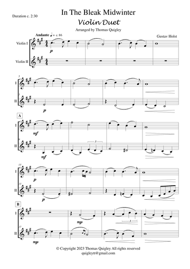 In the bleak Midwinter (arr. Thomas Quigley)