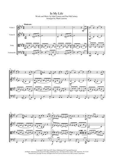 In My Life (arr. Mark Lansom)