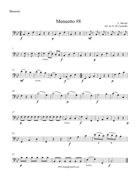 Menuetto #8 (arr. Nick Lacanski)