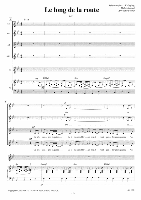Le Long De La Route (arr. Jetse Bremer)