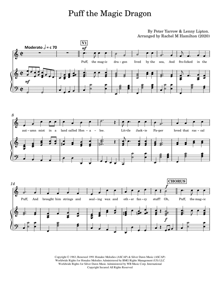 Puff The Magic Dragon (arr. Rachel M Hamilton)