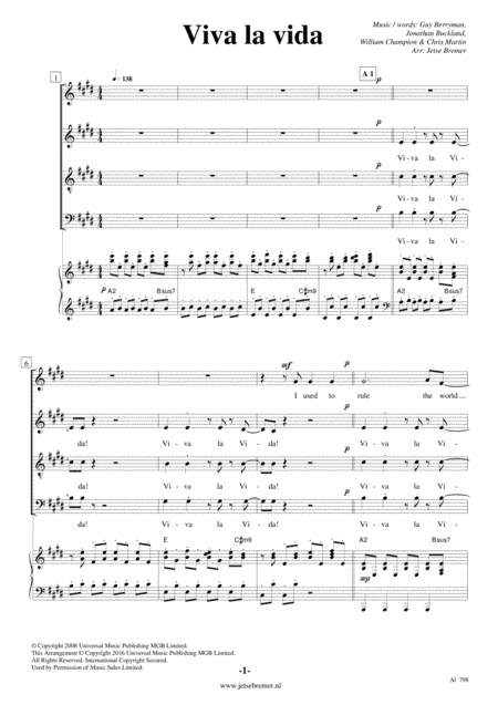 Viva La Vida (arr. Jetse Bremer)
