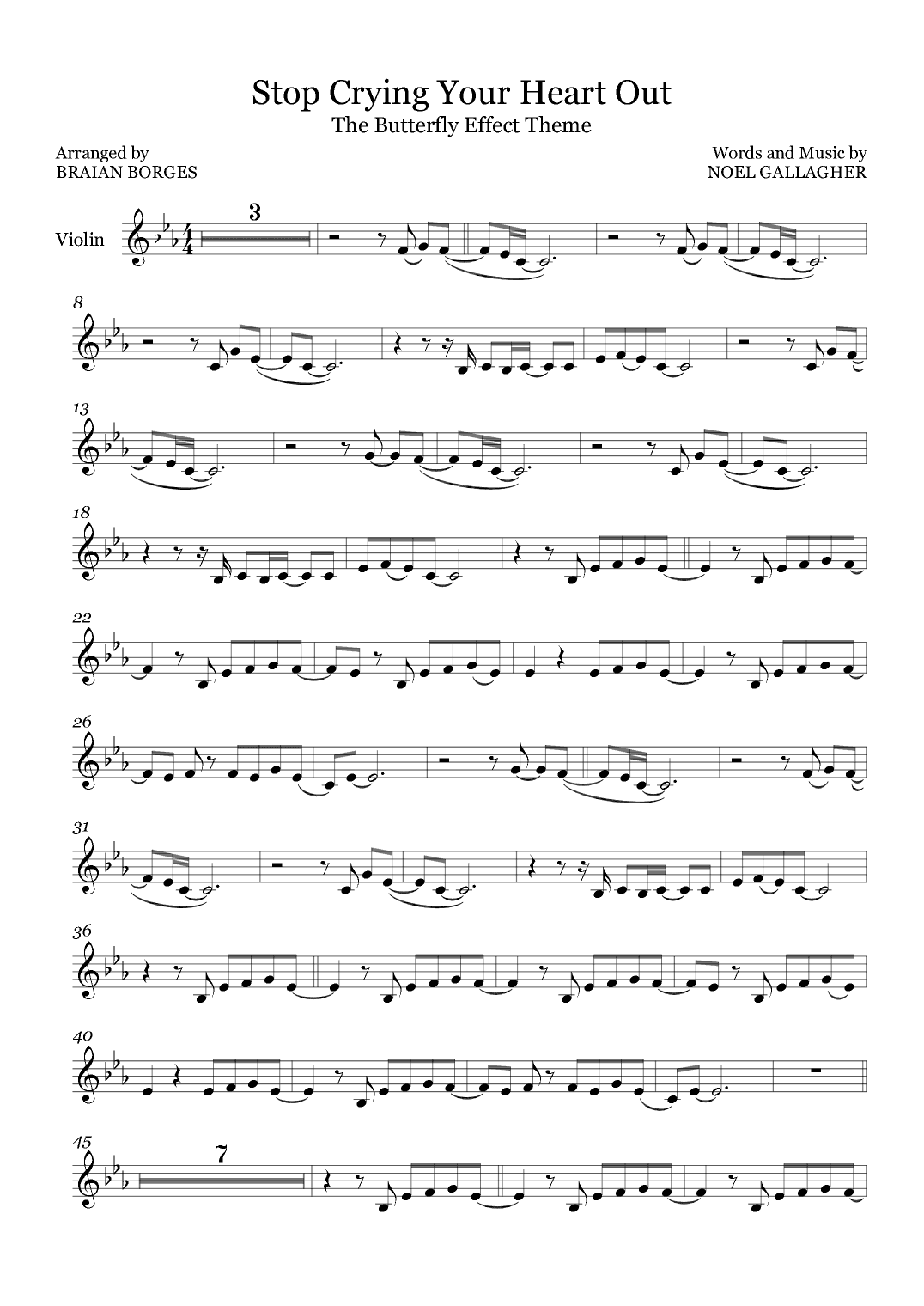 Stop Crying Your Heart Out (arr. Braian Borges)