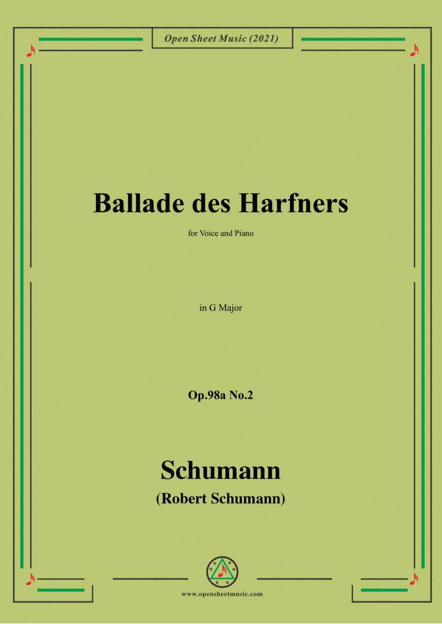 Schumann-Ballade des Harfners,Op.98a No.2,in G Major (arr. Open Cloud)