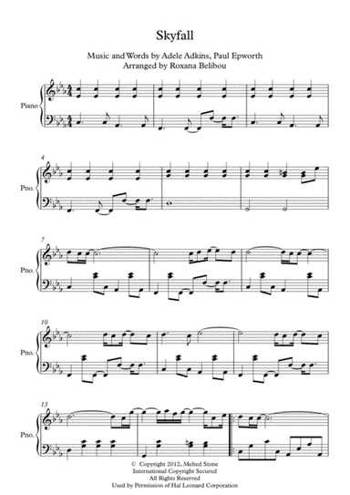 Skyfall (arr. Roxana Belibou)