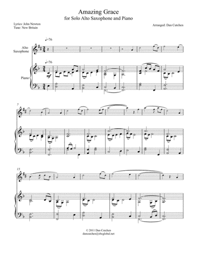 Alto Sax solo - "Theme and Variations on Amazing Grace" (arr. Dan Cutchen)