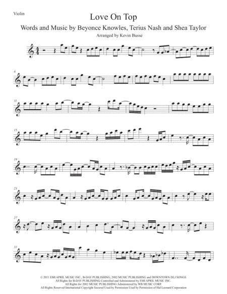 Love On Top (arr. Kevin Busse)