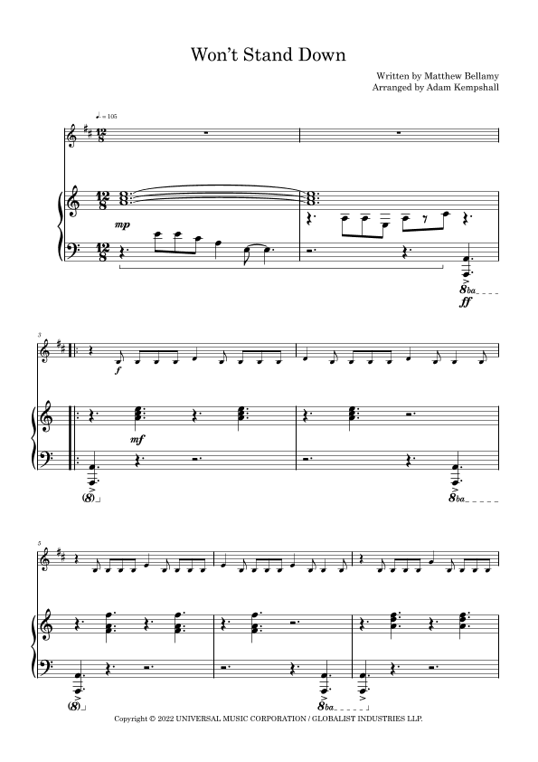 Won't Stand Down (arr. Adam Kempshall)
