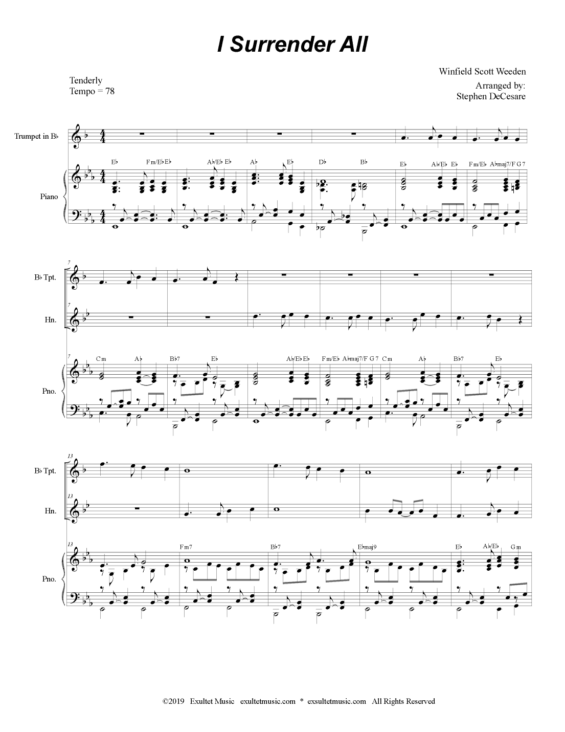 I Surrender All (Duet for Bb-Trumpet and French Horn) (arr. Stephen DeCesare)