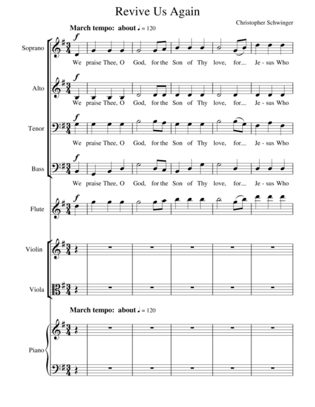 Revive Us Again - #3 of 5 in my Suite of Hymns (arr. Christopher Schwinger)
