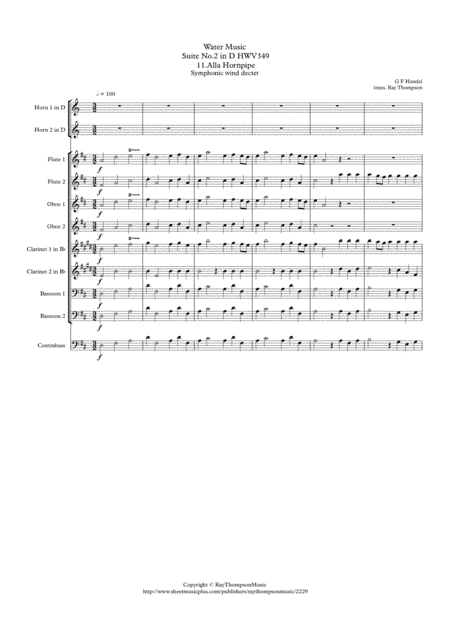 Handel: 11.Alla Hornpipe - Suite No.2 in D (HWV349) "The Water Music" (Wassermusik) - symphonic wind (arr. Ray Thompson)