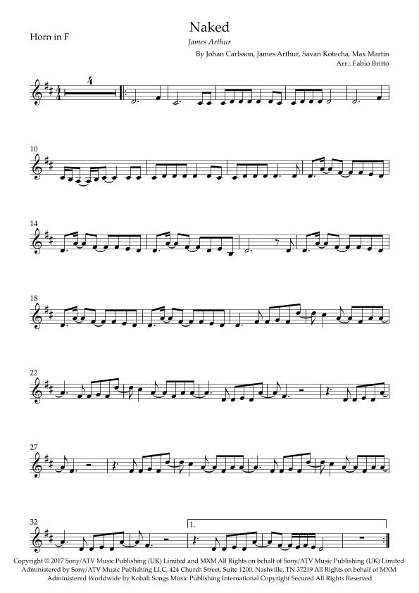 Naked (arr. Fabio Britto)