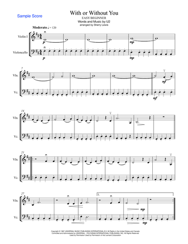With Or Without You (arr. Sherry Lewis)