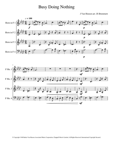 Busy Doing Nothing (arr. Jennifer Brummett)