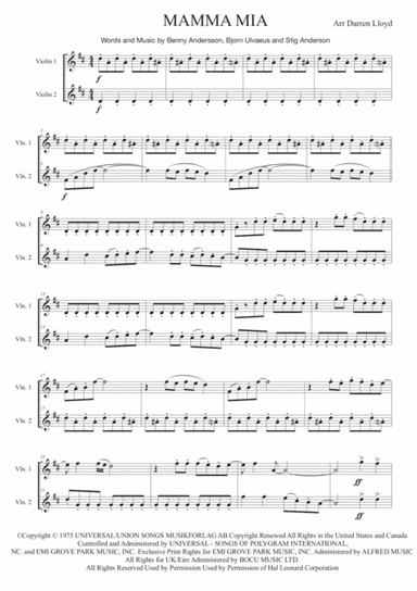 Mamma Mia (arr. Darren Lloyd)