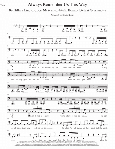 Always Remember Us This Way (arr. Kevin Busse)