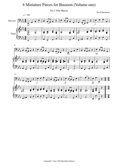 6 Miniature Pieces for Bassoon and Piano (volume one)