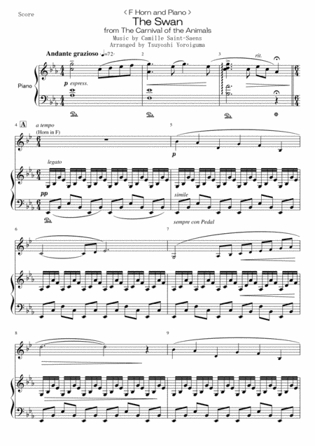 The Swan from The Carnival of the Animals (arr. Tsuyoshi Yoroiguma)