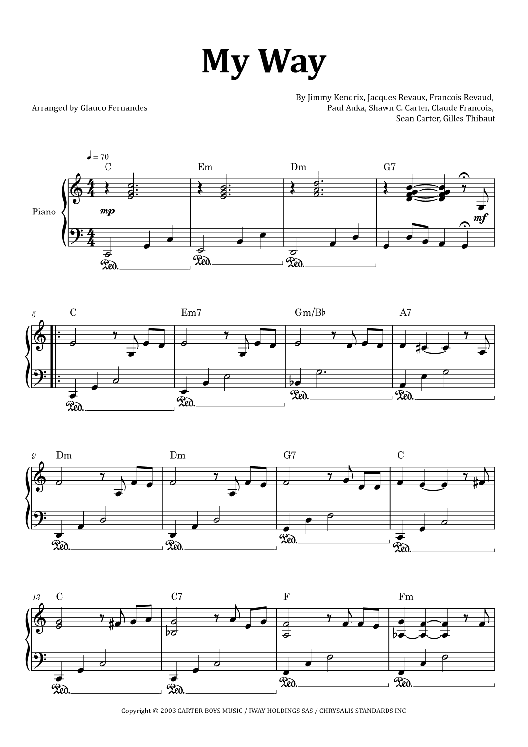 I Did It My Way (arr. Glauco Fernandes)